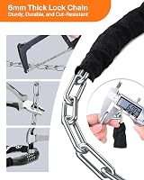 Sportneer High Security Bike Lock 5-Digit Resettable Chain Lock 80-150cm view 4