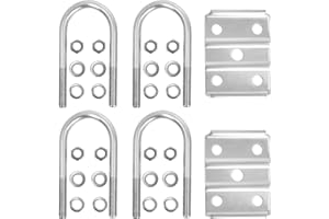 Trailer U Bolt Kit for 3500 lbs Trailer Axle, 2-3/8" Round Axle, 6-1/4" Long, 1/2” Diameter, Trailer Leaf Spring U Bolt Kit by MCCKLE