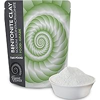 Bentonite Clay Food Grade Powder 2 LB - Pure & Natural for Toothpaste, Detox, and More - Heal Damaged Skin - DIY Clay Face Tr