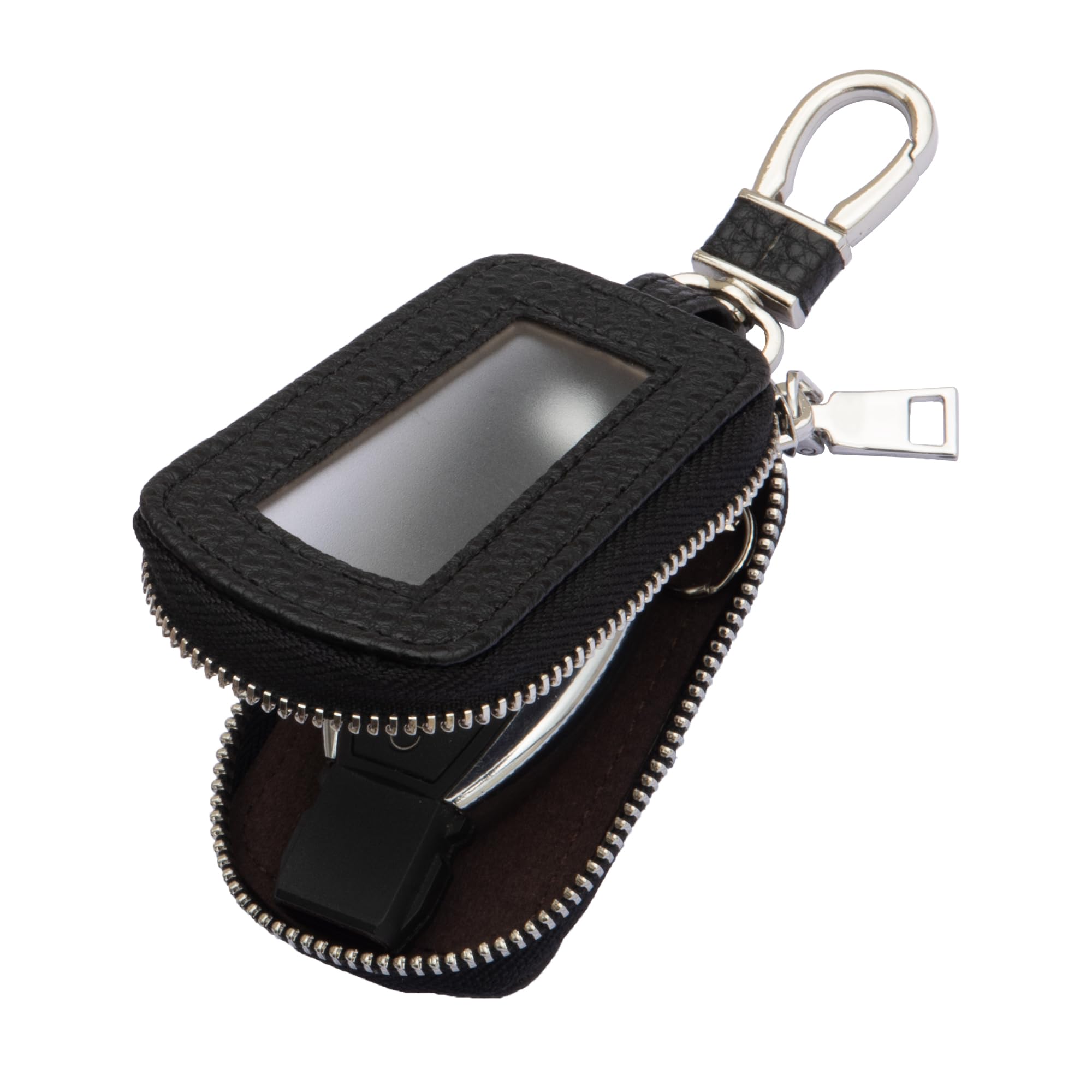 Photo 1 of Yuoyar Key Fob Cover, Universal Car Key Leather Case, Fob Holder for Auto Remote (Black)
