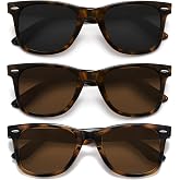 MEETSUN Retro Polarized Sunglasses for Women Men Classic Mirror Lens Driving Trendy Sun Glasses UV Protection (3 Pack)