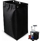 Replacement Janitorial Cart Bag,High Capacity Waterproof Thickened Cart Bag | Black Housekeeping Commercial Janitorial Cleaning Cart Bag for Shopping Mall Holtel Office Toilet (16 x 11 x 27inches)
