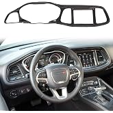 Voodonala for Challenger Carbon Fiber Dashboard Instrument Cluster Panel Cover Trim for Dodge Challenger 2015-2026, Center Console Gauge Cluster Protector Interior Accessories, 4pcs