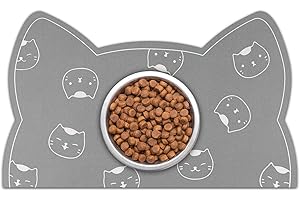 MOFONKY Cat Food Mat Feeding Mats: Absorbent Cats Bowl Matt for Food and Water - No Stain Pet Placemats for Floor Waterproof