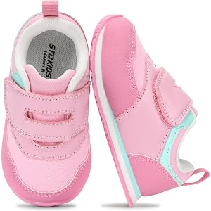 STQ KIDS Wide Toe Box Boys Girls Shoes for School Outdoor Walking | Hook and Loops Sneakers | Lightweight, Non Slip, Cushione