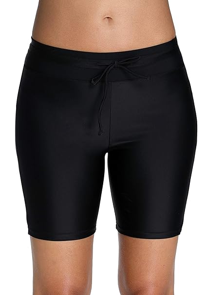 BeautyIn Damen Badeshorts Badehose Frauen Lange Schwimmshorts Elastisch Wassersport Boardshorts
