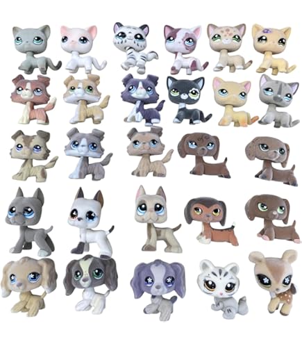 Littlest Petshop Furry Lps Lps Dog 2pcs Custom-Made Flocked Animal