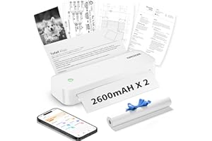 XWKOXWK Portable Printers Wireless for Travel,Inkless Thermal Bluetooth Mini Printer Compatible with Android,iOS&Laptop,Support 8.5" X 11" US Letter&A4,Portable Small Mobile Travel Printer for Home,Office