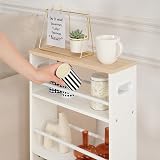 HOOBRO Slim Storage Trolley 4-Tier Narrow Kitchen Cart on Wheels view 4