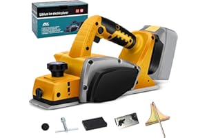 Cordless Handheld Planer for Dewalt 20V Battery, Brushless Electric Planer Wood Planer Width 82 mm,Cutting Depth 2 mm,16500 R