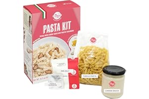 My Cooking Box Gourmet Pasta Dinner Meal Kit - Fusilli Pasta with Cheese and Truffle Sauce, 16.5 oz (467g), all the Italian Ingredients Needed in one Box, 2/3 Servings, Cooking Box, food gifts