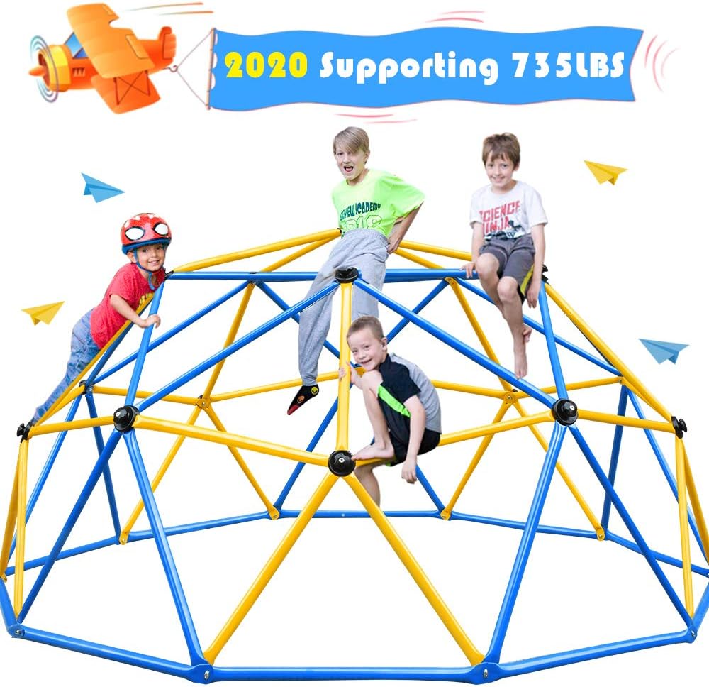 Zupapa 2020 Upgraded Dome Climber, Decagonal Geo Jungle Gym Supporting 735LBS with Much Easier Assembly, a Lot of Fun for Kids, Enjoying 2-Year Warranty