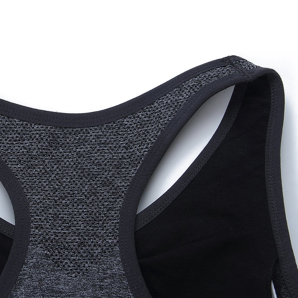 newlashua Women\'s High Support Quick Dry Racerback Workout Running Sports Bra Medium Grey