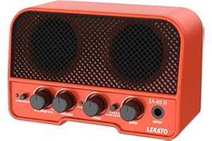 LEKATO Mini Guitar Amplifier, 5W Wireless Rechargeable Amplifier with CLEAN/OVERDRIVER Effects, Portable Bluetooth 5.0 Amplif
