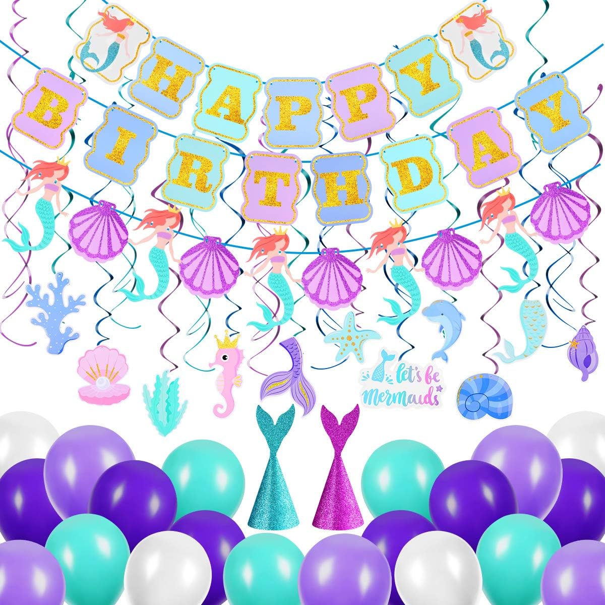 Amazon Com Mermaid Birthday Party Supplies Birthday Decorations