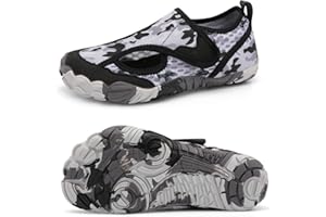 XIHALOOK Water Shoes for Kids Boys Girls Wide Toe Barefoot Quick Dry for Beach Swim Pool Surf Aqua Sports