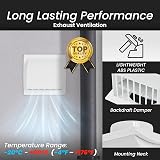 Repa Market 4" 100mm Exhaust Vent Hood w/ Rain Cover & Damper - White ABS Wall view 4