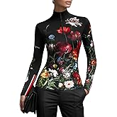stylewe Women's Mock Turtleneck Slim Fit Long Sleeve Shirt Fall Base Layer Top