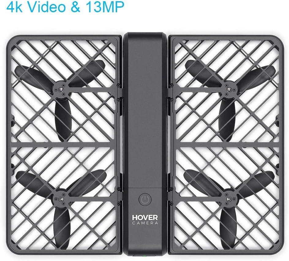 Hover Foldable Drone with Camera Passport Self-Flying Drone, 360 Degrees Spin 4k Video & 13MP Photography, Auto-Follow, Facial Recognition
