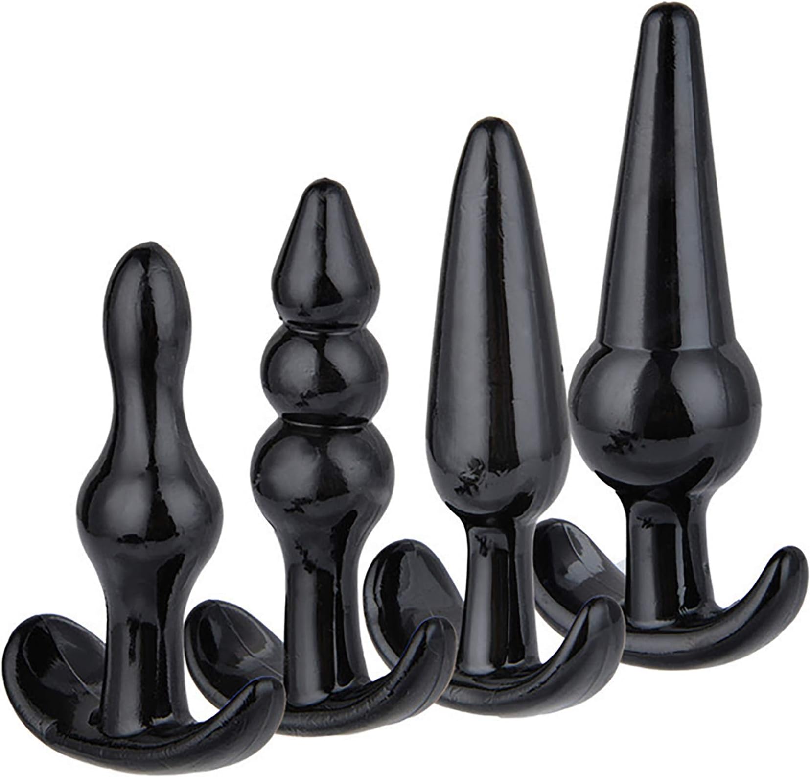 Black 4 Piece V-Î-Brâting Anal Pl-Ü'G Set