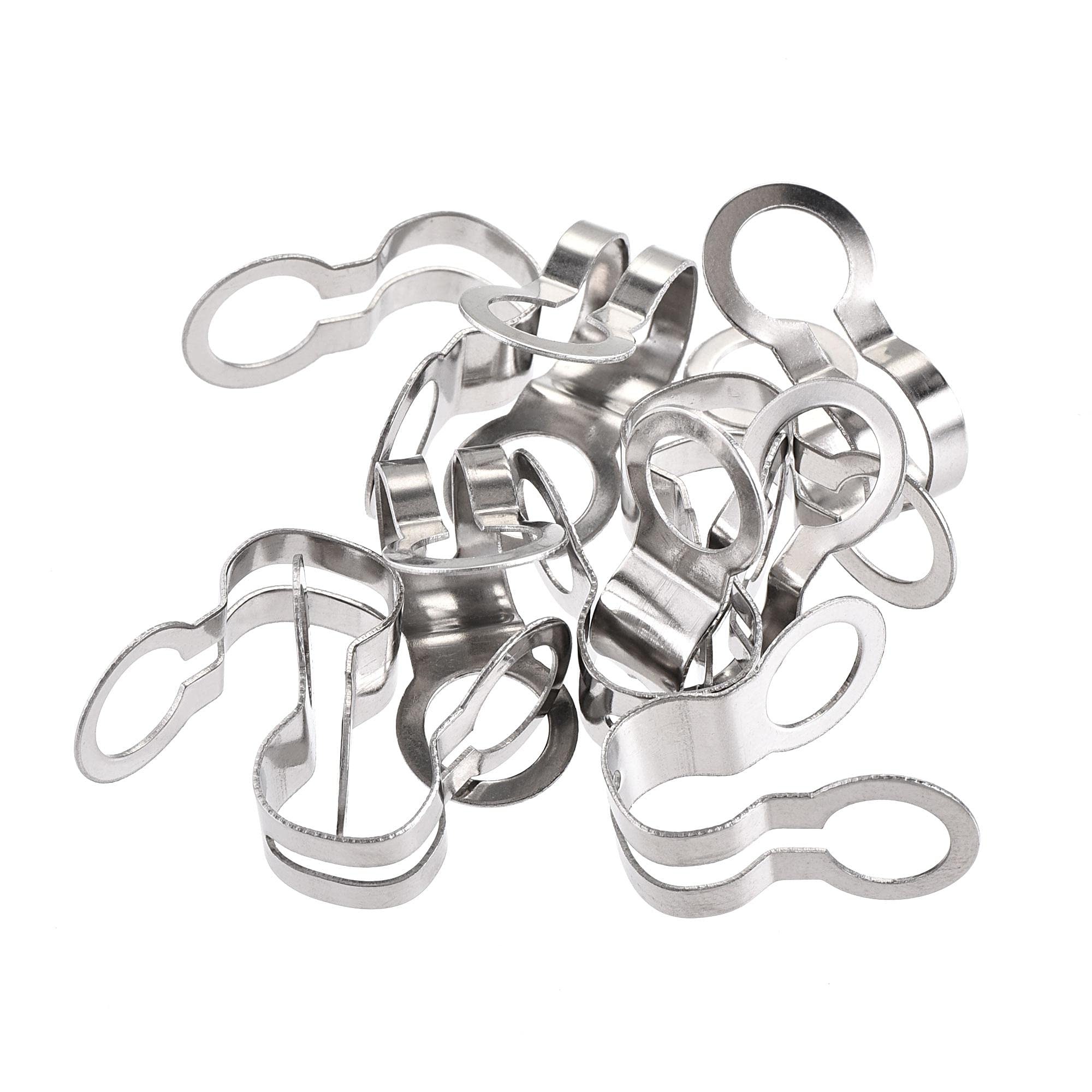 sourcing map Ball Chain Connector, 8mm Double Ring Style Link Stainless Steel Loop Connection, Pack of 10