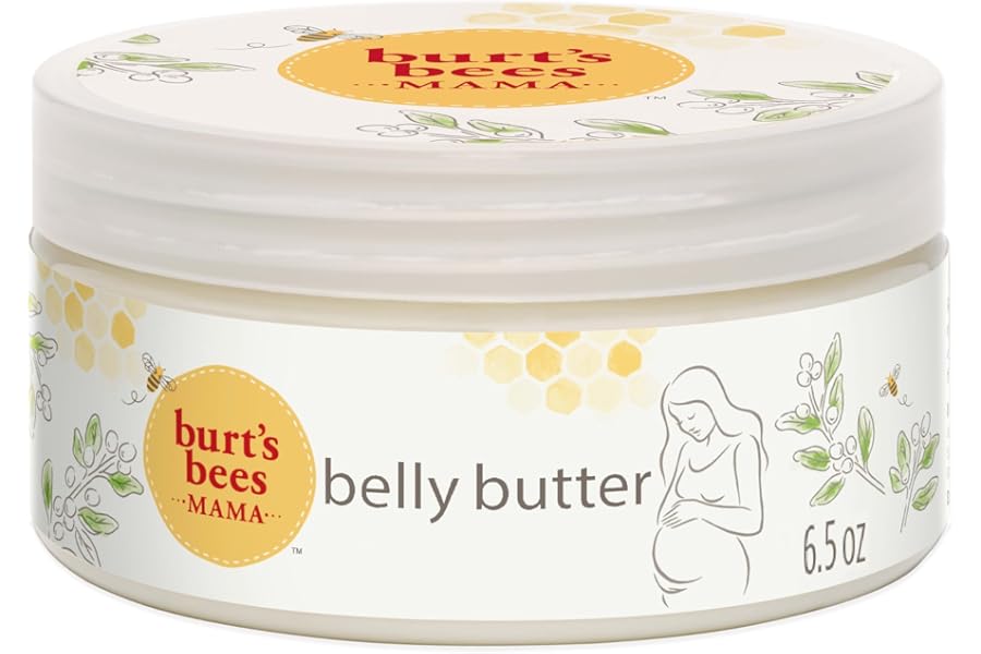 Burt’s Bees Christmas Gifts, Mama Belly Butter, Stretch Mark Cream for Pregnancy Massages Body & Reduces Scar Appearance, Prenatal & Postnatal Skin Care, Shea Butter & Vitamin E Rich Formula, 6.5 Oz