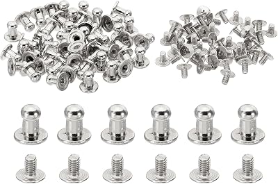 PATIKIL 5mm Leather Rivets 100 Sets Metal Screw Studs for Crafts & Clothing