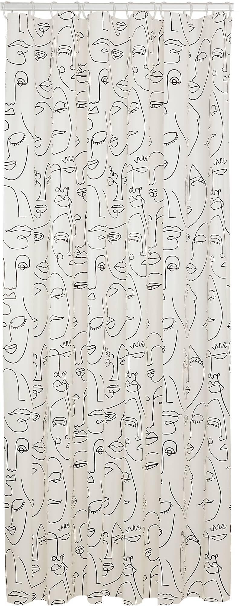 Sealskin Mind Shower curtain 180x200 cm PEVA Black / White