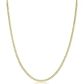 Kooljewelry 10k Yellow Gold 2 mm Weave Curb Chain Necklace (16, 18, 20, 22, 24, 26, 30 or 36 inch)