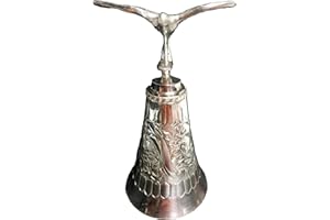 Herramientas Decorated Obatala Bell, 7.5" Agogo de Obatala, Religious Occasion, Metal Handbell