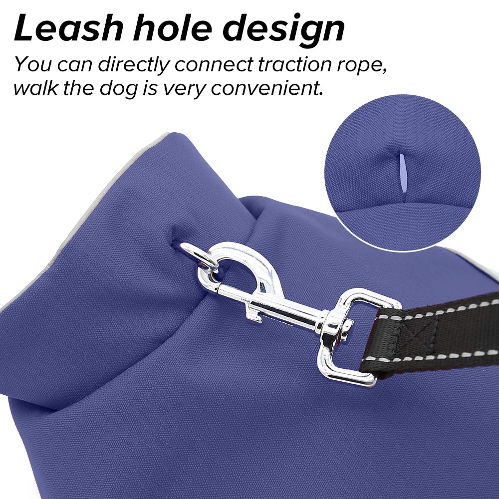 Clan_X Outdoors Dog Coat, Waterproof & Durable Warm Jacket Applied for All Year Around，Available Sizes in XS, S, M, L, XL, XXL.(L, Dark blue)