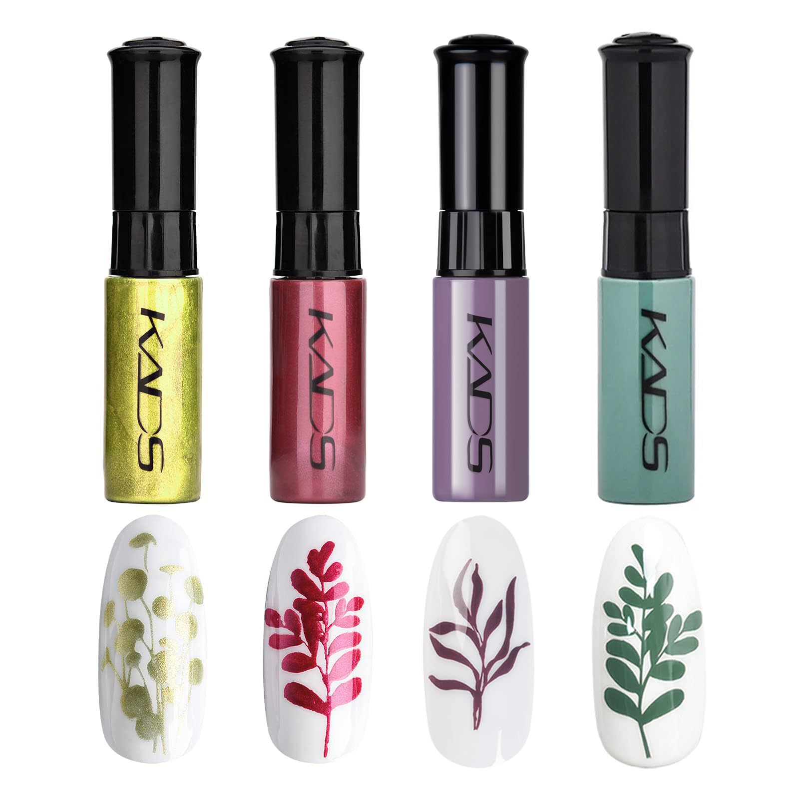 4 Colors Nail Polish Set Stamping Polish Detailed Painting Plastic Bottle Colourful Pigment Nail Art DIY Manicure Design Drawing Tool 10ml (4P-9)