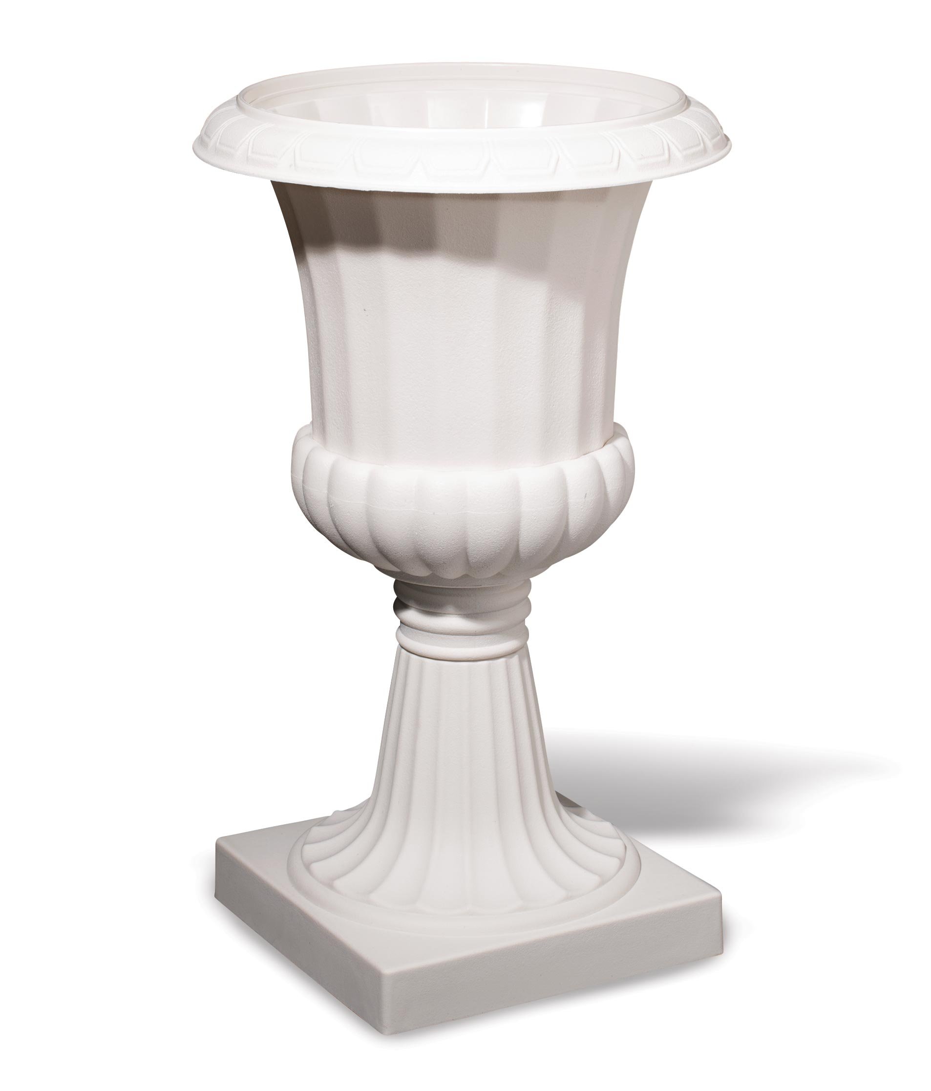 TCDesignerProducts Classic White Decorative Plastic Urn Planter, 19