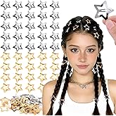 Tinkrstuff 50 PCS Gold Silver Star Hair Clips, 1.18 Inch Y2K Accessories Snap Hair Clips, Non-Slip Small Star Barrettes Metal Accessories for Girls Women, Mini Fashion Cool Ornament Set for Rave Decor