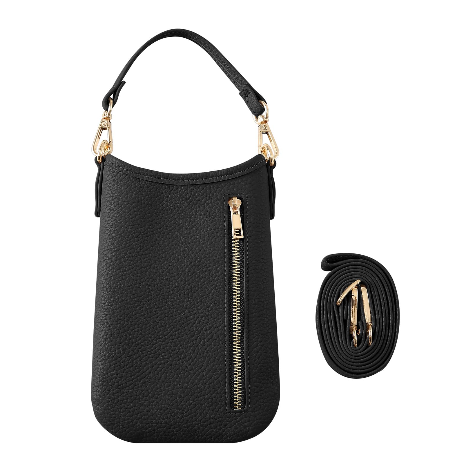 [HanaRo] スマホ ポーチ ﾌﾞﾗｯｸ スマホ用ポーチ スマホショルダー スマホポーチ ショルダーバッグ スマホポシェット の商品画像