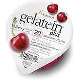 Gelatein Plus Cherry: 20 grams of protein. Ideal for clear liquid diets, swallowing difficulties, dialysis and oncology. Great pre or post-workout snack. (12 pack)