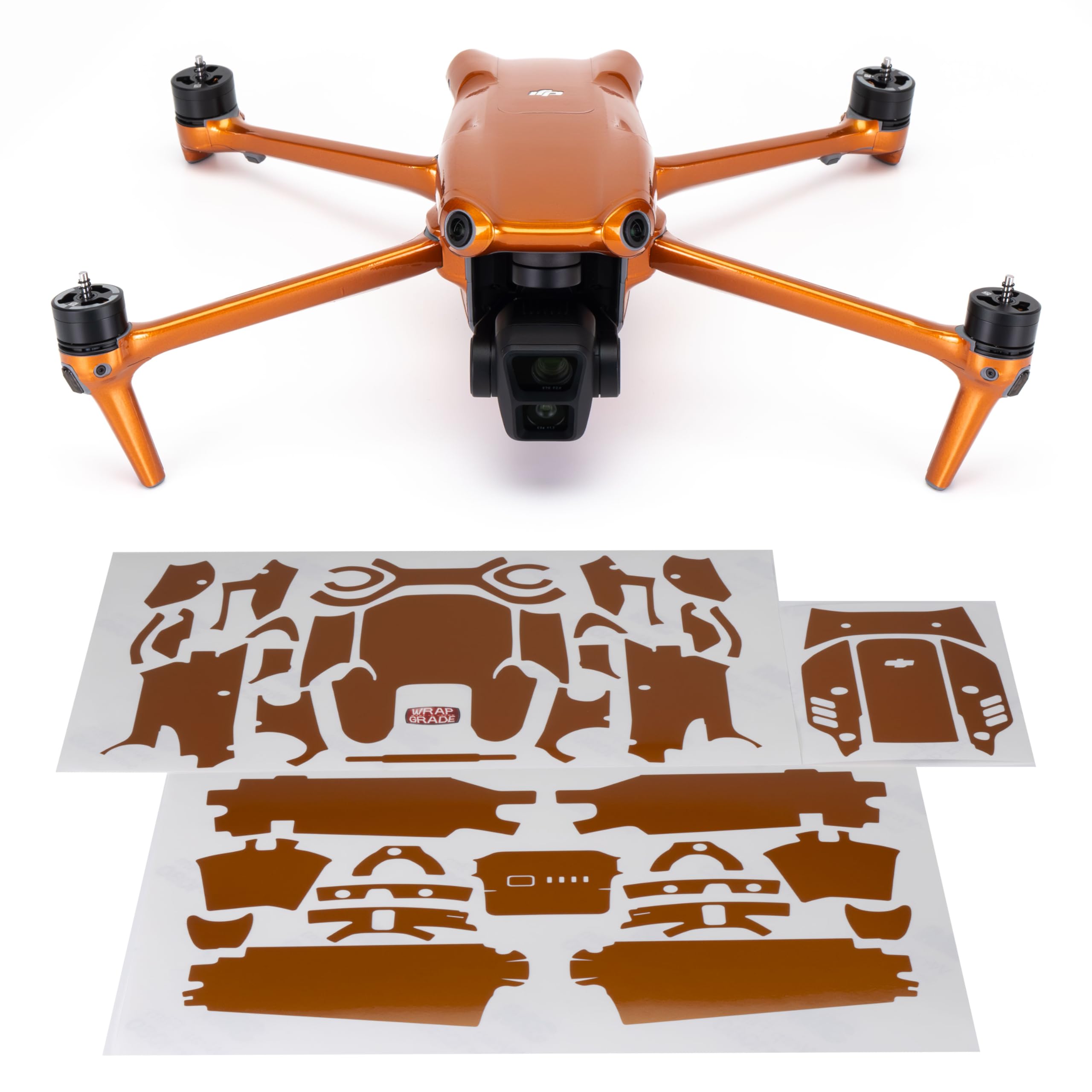 WRAPGRADE Skin Stickers compatible with DJI Air 3 | Full Wrap Set (BUTTERFLY COPPER)