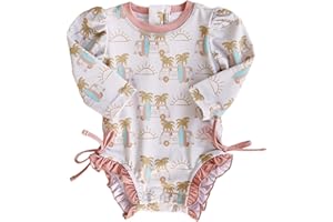 Caden Lane® UPF 50+ Long Sleeve Rash Guard with Ruffle Bottom