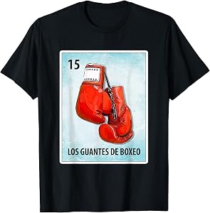 Los Guantes De Boxeo Mexican Boxing Gloves Cards T-Shirt Small