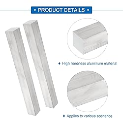 MECCANIXITY 2 Pcs Square Aluminum Flat Bar, 1