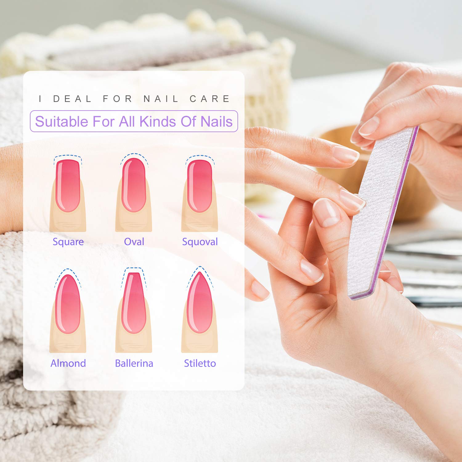 Professional Nail Files and Buffers Kit, TWING 100/180 Grit Emery Boards for Nails, 4 Sides 120 Grit Nail Buffer Blocks, 7 Way Nail File Block with Finger Nail Brush for Salon Nail Art (17 PCS) : Beauty