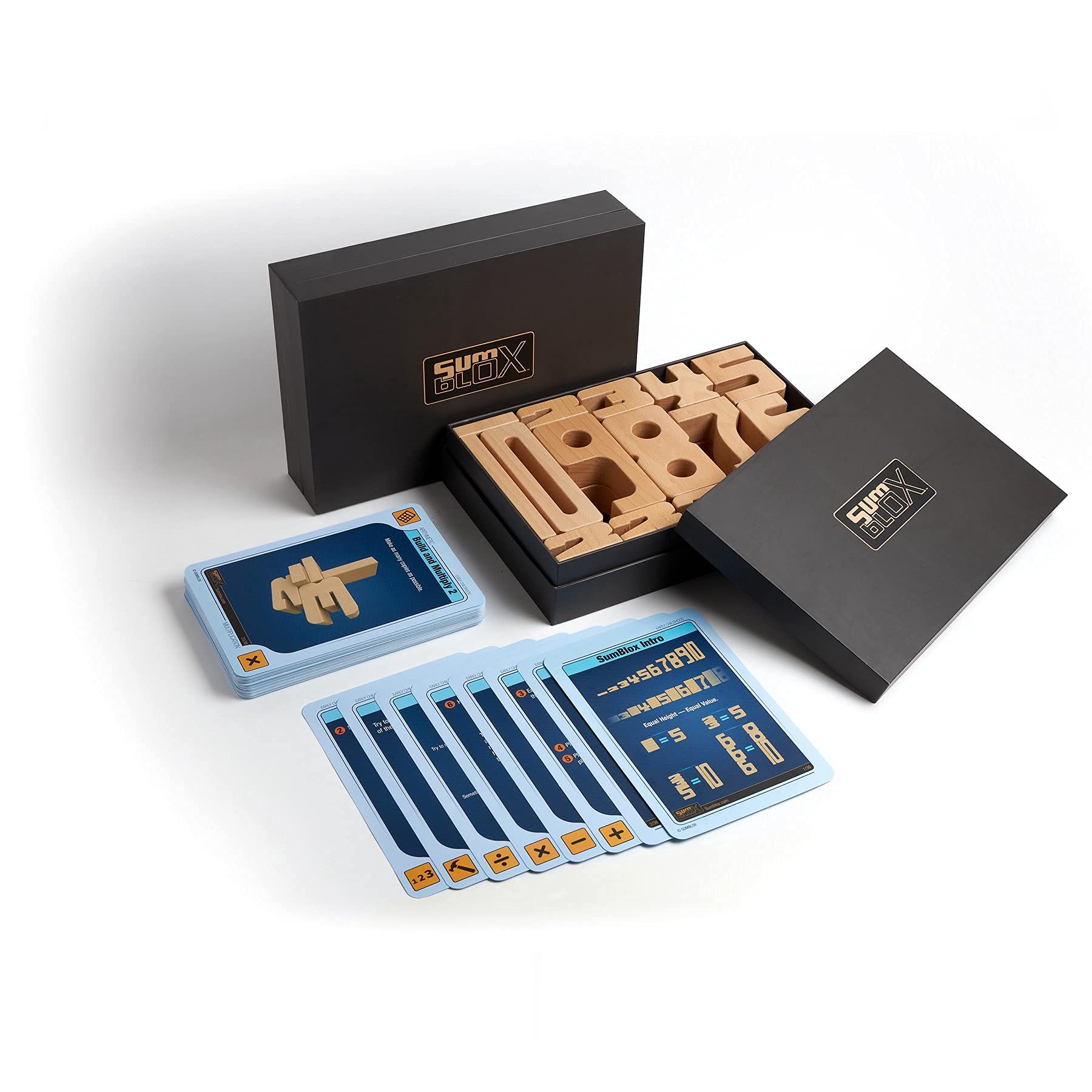 SumBlox Learning Game A building set in which the height of the numbers is equal to their value the numbers.