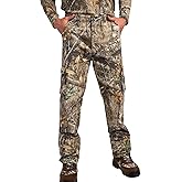 Realtree Men's Camo Hunting Pants, Mid Rise, Durable Cargo Pants with 6-Pocket, Slim Fit, Men's Outdoor Pants