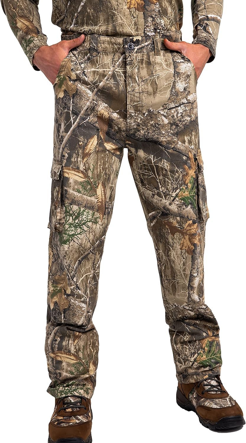 Realtree Men's Camo Hunting Pants, Durable Cargo