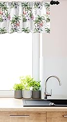 Ambesonne Palm Tree Window Valance, Tropical Island