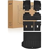 3W Floor Mats & Seat Back Mats & Cargo Liner for Chevrolet Chevy Equinox EV (Not Fit Gasoline) 2024-2025 2026, All Weather TPE Custom Fit Full Set Car Floor Mats, Black