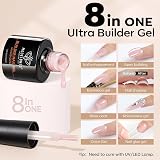 Modelones 8-in-One Nail Builder Gel Kit with Mini Lamp 6 Colors Pink Clear view 3