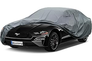 GUNHYI Premium Car Cover Custom Fit Ford Mustang, 16 Layers Heavy Duty Car Cover Waterproof All Weather with Zipper Door for Sun Rain Snow Dust Uv Protection