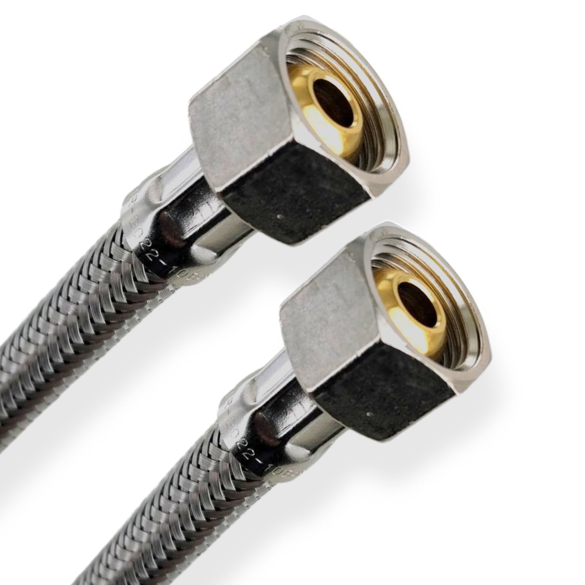 DL-pro Stainless Steel Shower Hose, 1.5m, 3/8 x 3/8 inch Female Thread, with Taper Seal, According to KTW-A W270, for Tap Fitting