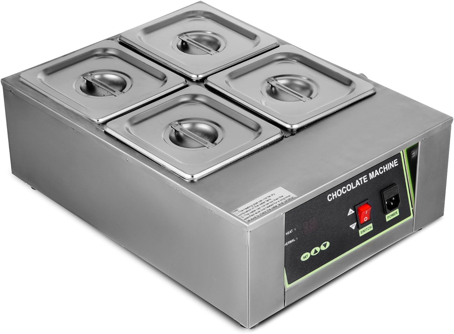 Happybuy Electric Chocolate Melting Pot Machine 4Tanks Capacity Commercial Electric